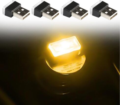 4Pcs Interior Led Lights, Mini USB Led Light, Auto Interior Led Lights Decoration, USB LED Car Interior Atmosphere Lamp, USB LED Car Ambient Light Car Interior Accessorie for All Cars (Ice Blue) in Saudi Arabia