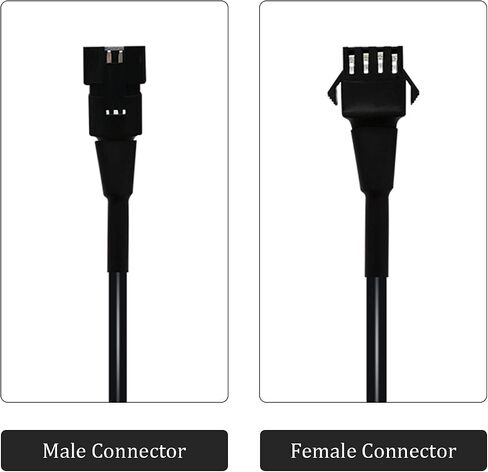 2 PCS Male to Male Extension Cable Cord Adapter for Use with 5050 LED SMD RGB NEON Accent Kits for LED Motorcycle ATV Car Light Multi-Color Neon Strip… in Saudi Arabia