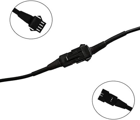 2 PCS Male to Male Extension Cable Cord Adapter for Use with 5050 LED SMD RGB NEON Accent Kits for LED Motorcycle ATV Car Light Multi-Color Neon Strip… in Saudi Arabia