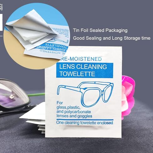 IGOOLEE 200 Pcs Disposable Eyeglass Cleaning Tissues Wipes Cloths Individually Wrapped Glasses Cleaner Lens Wipes with 10 Pcs Cleaning Cloths 1 Pcs Storage Box for Phone Computer Car Screen Camera in Saudi Arabia
