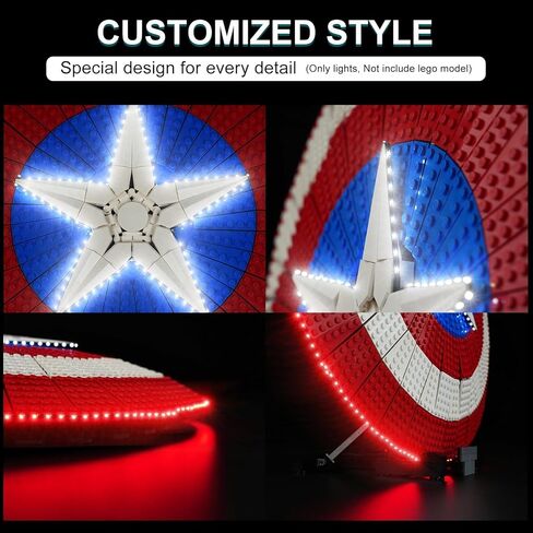 مجموعة إضاءة LED من DALDED لدرع Lego Marvel Captain America، إضاءة LED متوافقة مع نماذج مكعبات البناء Lego 76262 (لا تشمل مجموعة Lego) in Kuwait