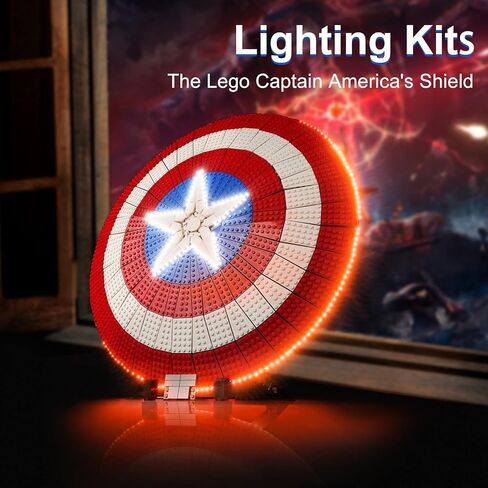 مجموعة إضاءة LED من DALDED لدرع Lego Marvel Captain America، إضاءة LED متوافقة مع نماذج مكعبات البناء Lego 76262 (لا تشمل مجموعة Lego) in Kuwait