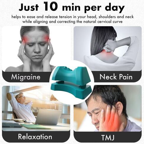 Occipital Release Tool 2.0 - Cervical Traction for Neck and Shoulder Pain Chiropractic Alignment Pivot Device for Trigger Point Therapy Headaches Migraine and Stress (Black) in Saudi Arabia