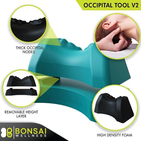 Occipital Release Tool 2.0 - Cervical Traction for Neck and Shoulder Pain Chiropractic Alignment Pivot Device for Trigger Point Therapy Headaches Migraine and Stress (Black) in Saudi Arabia