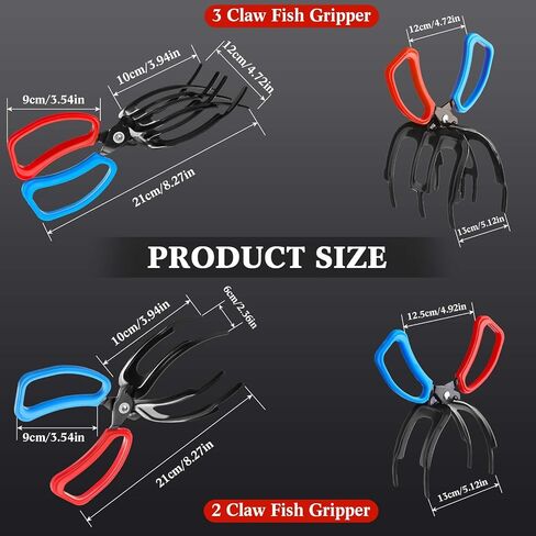 WILLBOND Upgrade 2/3 Claw Fish Gripper Metal Claw Fishing Pliers Gripper Multifunctional Fish Control Clamp Fish Grip Tackle Holder Tool Control Forceps Fishing Accessories in Saudi Arabia