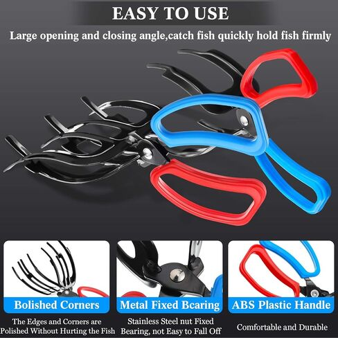 WILLBOND Upgrade 2/3 Claw Fish Gripper Metal Claw Fishing Pliers Gripper Multifunctional Fish Control Clamp Fish Grip Tackle Holder Tool Control Forceps Fishing Accessories in Saudi Arabia