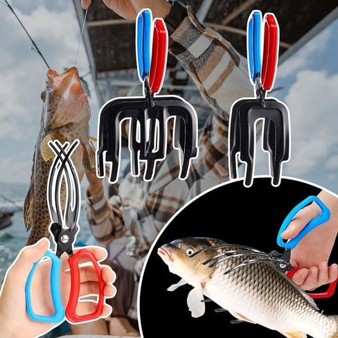 WILLBOND Upgrade 2/3 Claw Fish Gripper Metal Claw Fishing Pliers Gripper Multifunctional Fish Control Clamp Fish Grip Tackle Holder Tool Control Forceps Fishing Accessories in Saudi Arabia