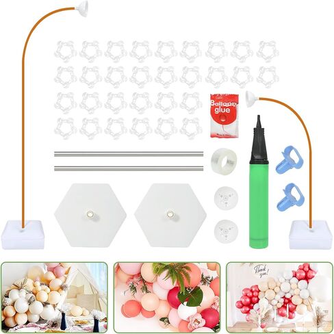 TKVAZK Balloon Arch Kit, Free Bending 8.2 and 5 ft Balloon Arch Stand with Base and Manual Pump, Ballon Arch for Birthday Wedding Parties Baby Shower Holiday Graduation Decoration in Kuwait