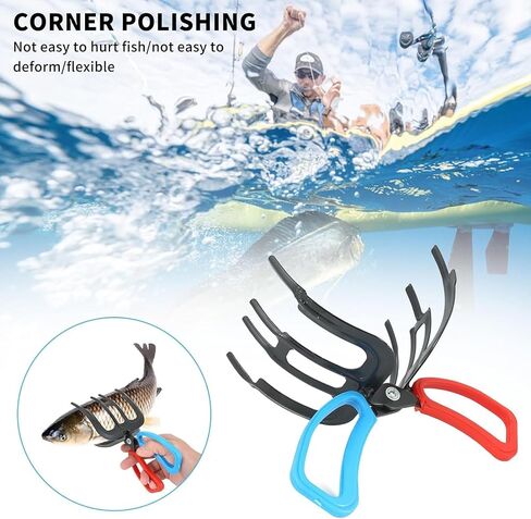 【2PCS】 Metal Fish Gripper, Upgrade Multifunctional 2/3 Claw Fishing Pliers Gripper Catch Fish Control Clamp, Fishing Accessories Fishing Pliers Control Forceps for Most Freshwater Fish(2+3Claw Set) in Saudi Arabia