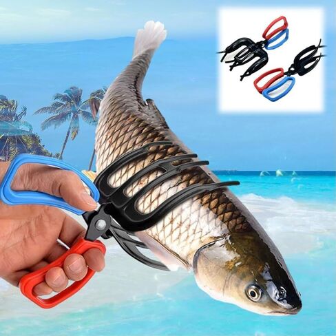【2PCS】 Metal Fish Gripper, Upgrade Multifunctional 2/3 Claw Fishing Pliers Gripper Catch Fish Control Clamp, Fishing Accessories Fishing Pliers Control Forceps for Most Freshwater Fish(2+3Claw Set) in Saudi Arabia