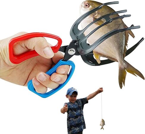 ProCover Fish Gripper,3 Claw Fish Gripper, Fishing Pliers Gripper Metal Fish Control Clamp Claw Tong Grip Tackle Tool Control Forceps, Fish Hand Claw, Fish Claw Grabber in Kuwait