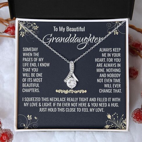 ONEZILY Granddaughter Necklace from Grandparents. Birthday, Valentines' Day, Graduation Christmas Back to School Gifts for Granddaughter From Grandmother or Grandpa in Saudi Arabia