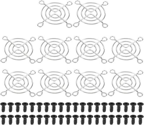 PATIKIL 65mm Filter Grill with Screws, 10 Pack Chrome Plated Iron Frame Ventilator Grill Protector Mesh Dustproof Case Cover for Computer, Fan, Silver Tone in Saudi Arabia