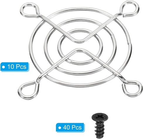 PATIKIL 65mm Filter Grill with Screws, 10 Pack Chrome Plated Iron Frame Ventilator Grill Protector Mesh Dustproof Case Cover for Computer, Fan, Silver Tone in Saudi Arabia