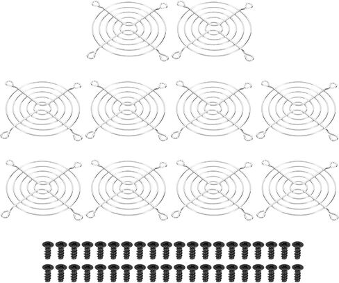 PATIKIL 110mm Filter Grill with Screws, 10 Pack Chrome Plated Iron Frame Ventilator Grill Protector Mesh Dustproof Case Cover for Computer, Fan, Silver Tone in Saudi Arabia