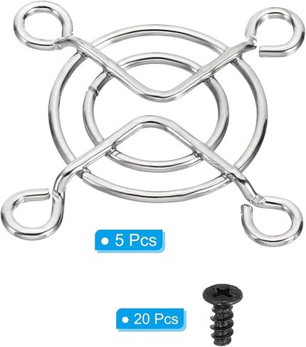 PATIKIL 49mm Fan Filter Grill with Screws, 5 Pack Chrome Plated Iron Frame Ventilator Grill Protector Mesh Dustproof Case Cover for Computer, Fan, Silver Tone in Saudi Arabia
