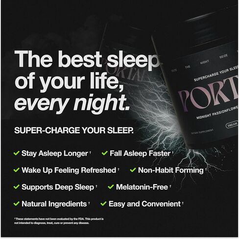 البوابة ™ | بداية النوم الطبيعي ومكمل الجودة | خالي من الميلاتونين، نوم عميق ومساعد هادئ | مغنيسيوم، جليكاين، إل-ثيانين، أبيجينين | 282 مجم جليسينات المغنيسيوم، 2 جرام جلايسين لكل جرعة in Kuwait