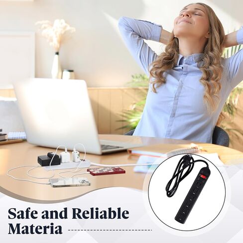 20 Pack 6 Outlet Power Strip Surge Protector 4 ft Cord Low Profile Flat Plug Surge Protector Power Strip for Home Office (Black) in Saudi Arabia