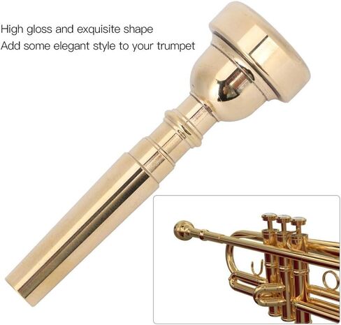 Bb Tone Trumpet Mouthpiece, Metal Gold Trumpet Mouthpiece, 3C 5C 7C(Gold 7C) in Saudi Arabia