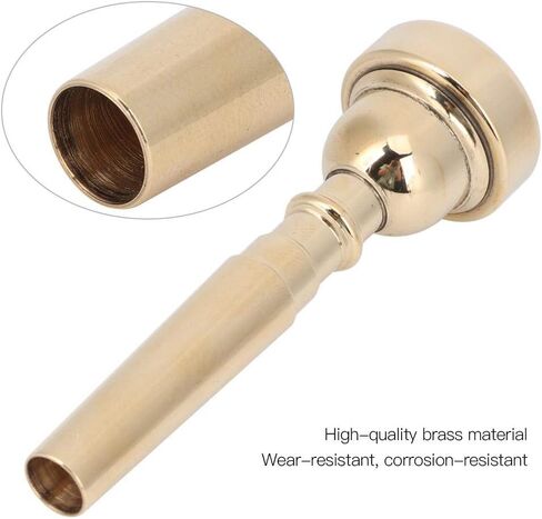 Bb Tone Trumpet Mouthpiece, Metal Gold Trumpet Mouthpiece, 3C 5C 7C(Gold 7C) in Saudi Arabia