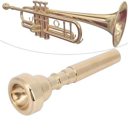Bb Tone Trumpet Mouthpiece, Metal Gold Trumpet Mouthpiece, 3C 5C 7C(Gold 7C) in Saudi Arabia