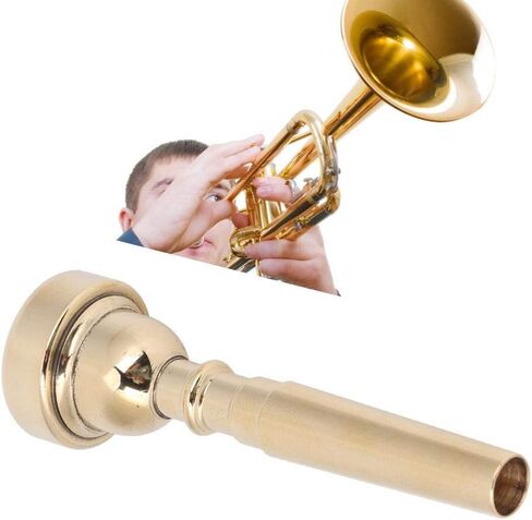 Bb Tone Trumpet Mouthpiece, Metal Gold Trumpet Mouthpiece, 3C 5C 7C(Gold 7C) in Saudi Arabia
