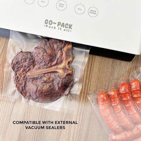 Vacuum Sealer Bags 8x50 Rolls 2 pack for External Vacuum Sealers, Seal a Meal, Weston. Commercial Grade, BPA Free, Heavy Duty, Great for vac storage, Meal Prep or Sous Vide. in Saudi Arabia