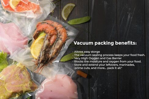 Vacuum Sealer Bags 8x50 Rolls 2 pack for External Vacuum Sealers, Seal a Meal, Weston. Commercial Grade, BPA Free, Heavy Duty, Great for vac storage, Meal Prep or Sous Vide. in Saudi Arabia