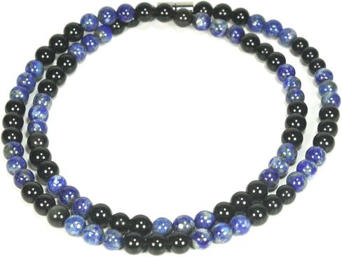 Auras by Osiris | Handmade Black Obsidian Crystal Necklace - Genuine Natural Gemstone Beaded Necklace |Healing, Protection, Grounding Talisman Mala - Choker Jewelry Gift for Girls, Womens, Mens in Saudi Arabia