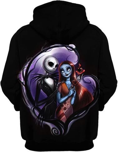 SRTBOIET Men and Women Christmas Hoodies Jack & Sally 3D Pritnted Novelty Hoodies Unisex Pullover Sweatshirts in Saudi Arabia