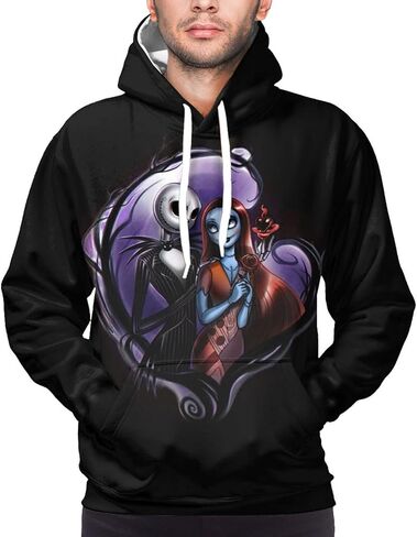 SRTBOIET Men and Women Christmas Hoodies Jack & Sally 3D Pritnted Novelty Hoodies Unisex Pullover Sweatshirts in Saudi Arabia