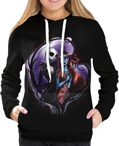 SRTBOIET Men and Women Christmas Hoodies Jack & Sally 3D Pritnted Novelty Hoodies Unisex Pullover Sweatshirts in Saudi Arabia