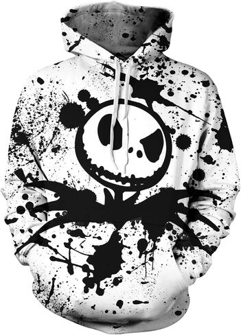 SRTBOIET Men and Women Christmas Hoodies Jack & Sally 3D Pritnted Novelty Hoodies Unisex Pullover Sweatshirts in Saudi Arabia