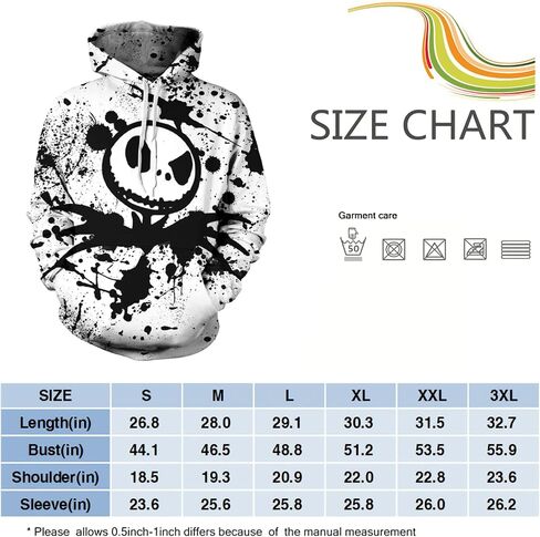 SRTBOIET Men and Women Christmas Hoodies Jack & Sally 3D Pritnted Novelty Hoodies Unisex Pullover Sweatshirts in Saudi Arabia