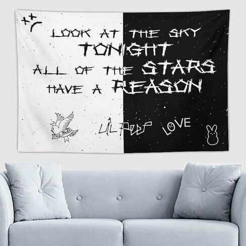 Vdumhid Lil Peep Tapestry Love Rapper Tapestries, Wall Hanging Room Art Home Decoration Gift Bedroom Decor Living Room Door 60''x40'' in Saudi Arabia