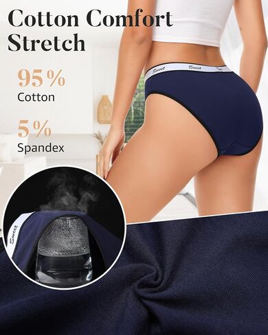 LEVAO Cotton Underwear for Women Sport Low Rise Stretch Bikini Underwear Full Coverage Panties 5 Multipack S-XL in Saudi Arabia