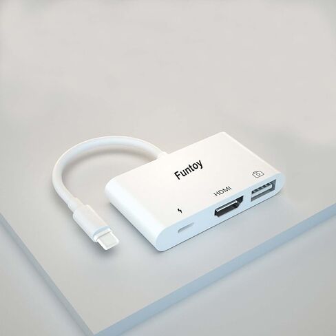 محول HDMI 3 في 1 محول كاميرا USB ومنفذ شحن، محول Lightning إلى HDMI 1080P، مقسم للهاتف 13/12/11 Pro X 8 7، متوافق مع iOS 16، محرك فلاش USB، ماوس، محول إيثرنت in Saudi Arabia