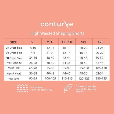 Conturve High Waisted Body Shaper Shorts Shapewear for Women Tummy Control Thigh Slimming with Flexible Boning Technology (Beige, 4XL) in Saudi Arabia