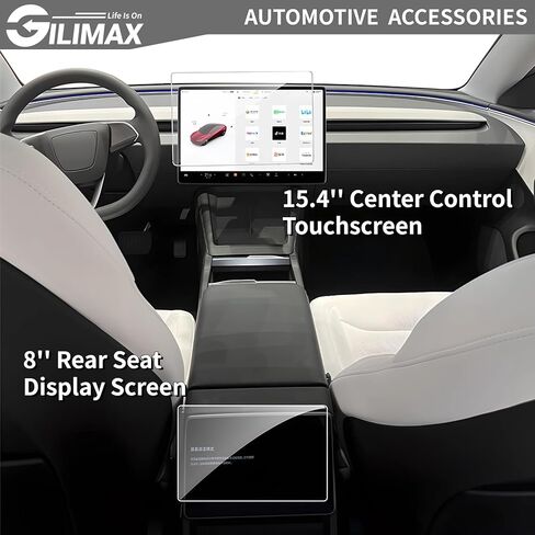 واقيات شاشة GiliMax لعام 2024 TSL.M.3 مع مجموعة أدوات تثبيت المحاذاة التلقائية، وتحكم مركزي مقاس 15.4 بوصة وشاشة عرض للمقعد الخلفي مقاس 8 بوصات (2024 T.M.3) in Saudi Arabia
