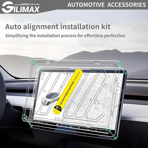 واقيات شاشة GiliMax لعام 2024 TSL.M.3 مع مجموعة أدوات تثبيت المحاذاة التلقائية، وتحكم مركزي مقاس 15.4 بوصة وشاشة عرض للمقعد الخلفي مقاس 8 بوصات (2024 T.M.3) in Saudi Arabia