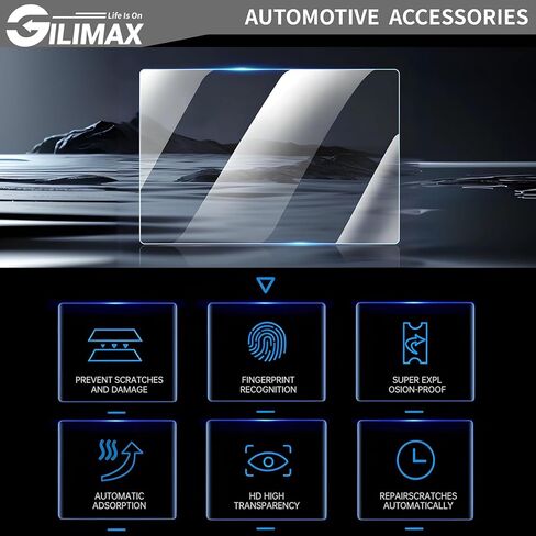 واقيات شاشة GiliMax لعام 2024 TSL.M.3 مع مجموعة أدوات تثبيت المحاذاة التلقائية، وتحكم مركزي مقاس 15.4 بوصة وشاشة عرض للمقعد الخلفي مقاس 8 بوصات (2024 T.M.3) in Saudi Arabia