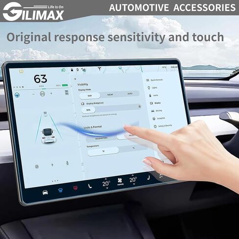 واقيات شاشة GiliMax لعام 2024 TSL.M.3 مع مجموعة أدوات تثبيت المحاذاة التلقائية، وتحكم مركزي مقاس 15.4 بوصة وشاشة عرض للمقعد الخلفي مقاس 8 بوصات (2024 T.M.3) in Saudi Arabia