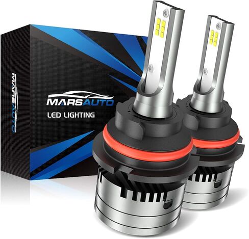 Marsauto H13/9008 Light Bulbs, 30000LM H13 Super Bright Front Light Bulbs Plug and Play, Turbo Fan, 50000 Hours Lifespan, 6500K Cool White, No Polarity, Fog Light, Pack of 2 in Kuwait