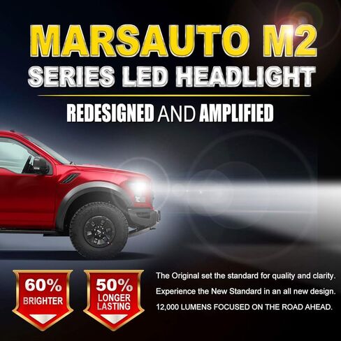 Marsauto H13/9008 Light Bulbs, 30000LM H13 Super Bright Front Light Bulbs Plug and Play, Turbo Fan, 50000 Hours Lifespan, 6500K Cool White, No Polarity, Fog Light, Pack of 2 in Kuwait