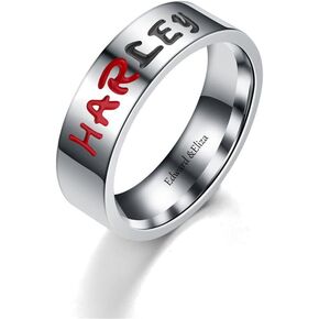 خواتم متطابقة مخصصة للأزواج من Harley and The Joker - مجموعة الوعد مع 2 من خواتم خطوبة الزفاف المخصصة له ولها من الفولاذ المقاوم للصدأ - مقاس 6-11 in Kuwait