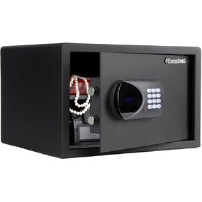 ACS-6 Large Digital Laptop Safe Box for Home, Office & Hotel – Fits 17" Laptop, Shelf, Electronic Keypad, Motorized Bolts, LED Display, USB Port & Emergency Key Lock – 1.25Cu.Ft Black in Saudi Arabia