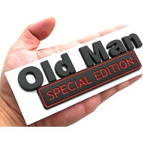 عبوة واحدة من شعارات Big Old Man Special Edition شعارات ثلاثية الأبعاد لشاحنة السيارة البديلة متوافقة مع المركبات العالمية والشاحنات وسيارات الدفع الرباعي وملصق لاصق قوي بطول 5.9 بوصة (كروم) in Kuwait
