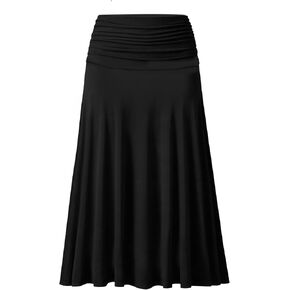 SOFIA'S CHOICE Women Ruched High Waist Midi Skirt Casual Flowy A Line Flared Skirt in Kuwait