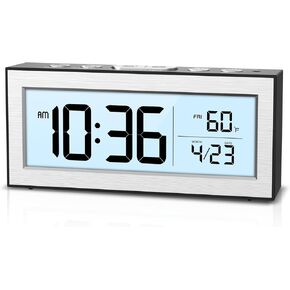 Alarm Clock, Small Digital Clock with Temperature Date, Blacklight, Snooze, Battery Powered, Digital Alarm Clocks for Bedrooms,Office,Travel (Batteries Included) in Kuwait