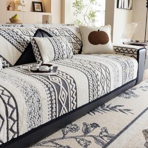 أغطية أريكة Boho Fuzzy للأريكة قابلة للغسل، أغطية أريكة قطيفة ناعمة للأريكة المقسمة، غطاء حامي أثاث الجاكار غير القابل للانزلاق للكلاب والأطفال والحيوانات الأليفة (رمادي، 28 بوصة × 47 بوصة) in Kuwait